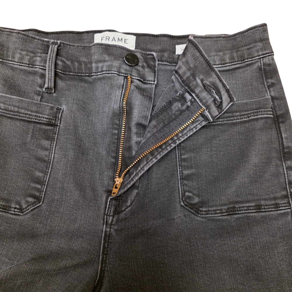 Frame La Bardot Crop Flare BLack Jeans Size 30 - Picture 7 of 14